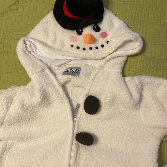 Silver Lilly FUNZIEZ Snowman Costume Sherpa Adult One Piece Cosplay Pjs Unisex - Picture 5 of 7
